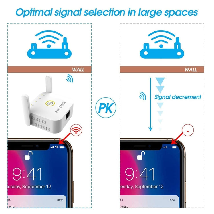 PIX-LINK WR22 300Mbps Wifi Wireless Signal Amplification Enhancement Extender, Plug Type:UK Plug(Black) - free shipping - PMC Jewellery - Order now!