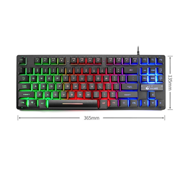 ZIYOULANG K16 87 Keys Colorful Mixed Light Gaming Notebook Manipulator Keyboard, Cable Length: 1.5m - Wired Keyboard by FREEDOM-WOLF | Online Shopping South Africa | PMC Jewellery | Buy Now Pay Later Mobicred