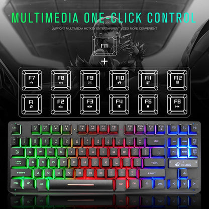 ZIYOULANG K16 87 Keys Colorful Mixed Light Gaming Notebook Manipulator Keyboard, Cable Length: 1.5m - Wired Keyboard by FREEDOM-WOLF | Online Shopping South Africa | PMC Jewellery | Buy Now Pay Later Mobicred