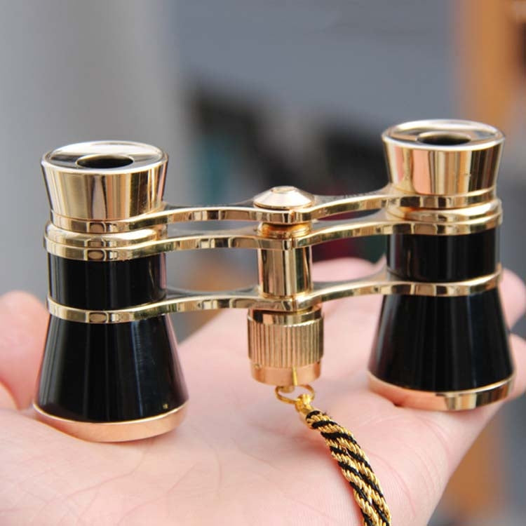 3x25mm Classical Ladies Drama Watching Telescope Carrying Binoculars With Chain(Black) - Binoculars by PMC TechLife | Online Shopping South Africa | PMC TechLife