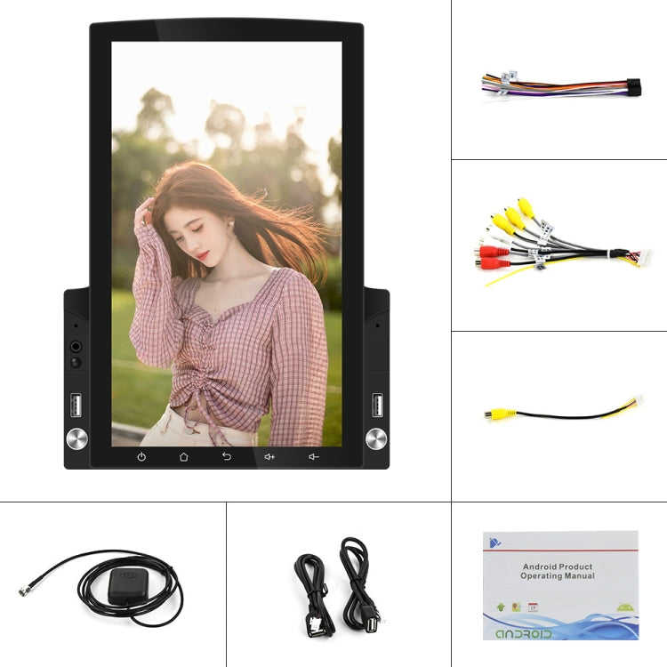 9.7 inch Vertical Screen HD 2.5D Glass Car MP5 Player Android Navigation All-in-one Machine, Specification:Standard+4 Lights Camera - Car MP3 & MP4 & MP5 by PMC Jewellery | Online Shopping South Africa | PMC Jewellery | Buy Now Pay Later Mobicred