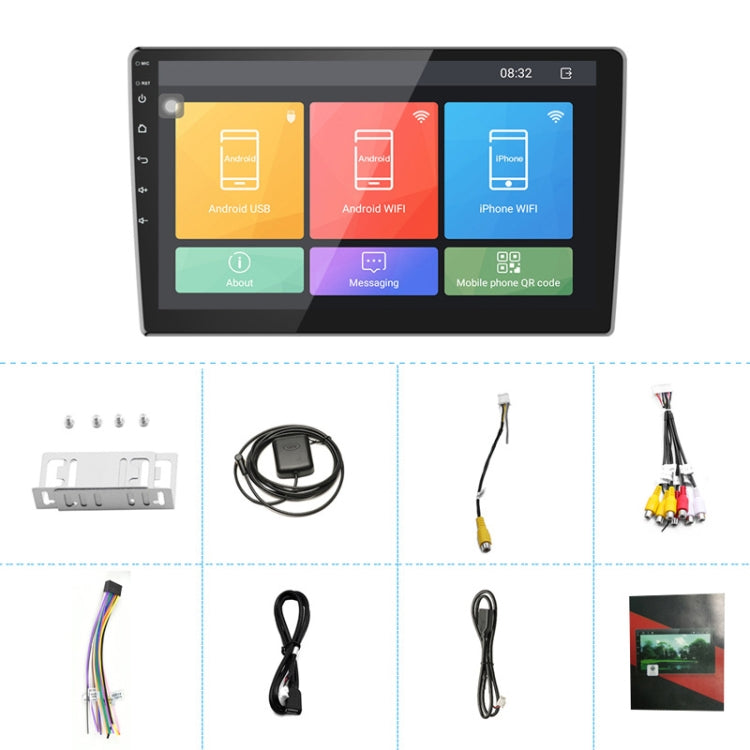 Universal Machine Android Smart Navigation Car Navigation DVD Reversing Video Integrated Machine, Size:10inch 1+16G, Specification:Standard+8 Lights Camera - Car DVD by PMC TechLife | Online Shopping South Africa | PMC TechLife | Buy Now Pay Later Mobicred