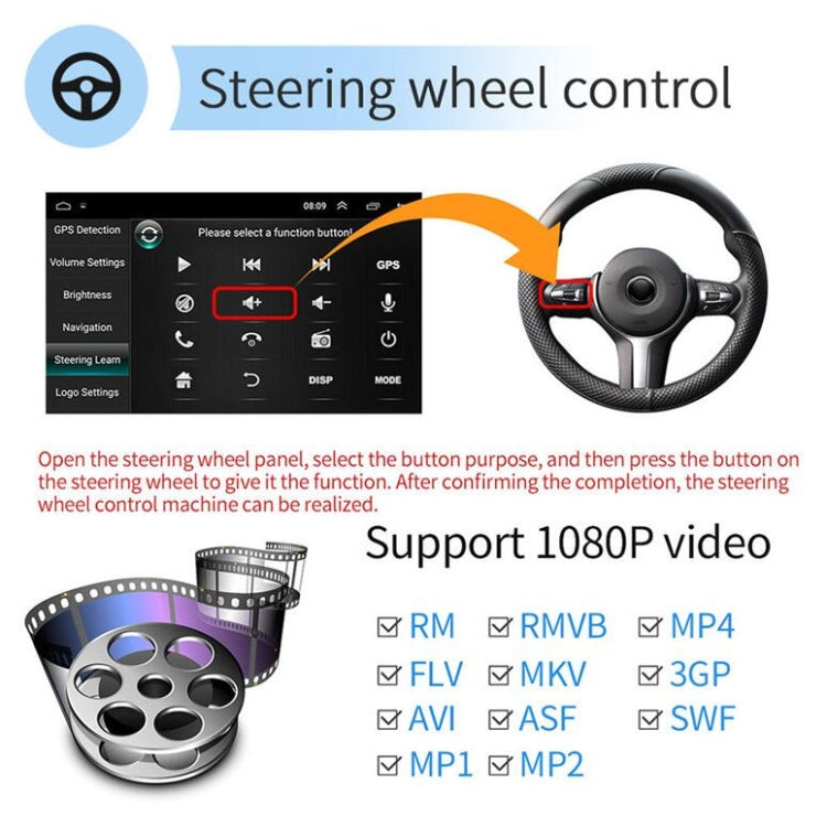 Universal Machine Android Smart Navigation Car Navigation DVD Reversing Video Integrated Machine, Size:9inch 2+16G, Specification:Standard+12 Lights Camera - Car DVD by PMC Jewellery | Online Shopping South Africa | PMC Jewellery | Buy Now Pay Later Mobicred