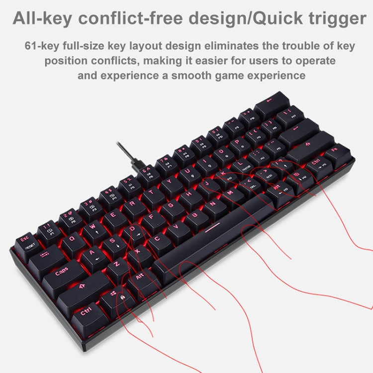 MOTOSPEED CK61 61 Keys  Wired Mechanical Keyboard RGB Backlight with 14 Lighting Effects, Cable Length: 1.5m, Colour: Red Shaft - Wired Keyboard by MOTOSPEED | Online Shopping South Africa | PMC Jewellery | Buy Now Pay Later Mobicred