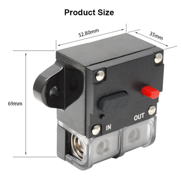 100A Auto Circuit Breaker Car Audio Fuse Holder Power Insurance Automatic Switch(Black) - Fuse by PMC Jewellery | Online Shopping South Africa | PMC Jewellery | Buy Now Pay Later Mobicred