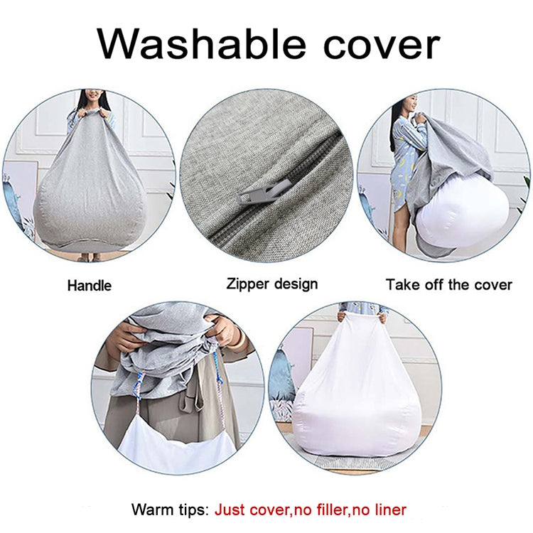 Lazy Sofa Bean Bag Chair Fabric Cover, Size: 70x80cm(Dark Gray) - Sofa Covers & Chair Covers by PMC TechLife | Online Shopping South Africa | PMC TechLife