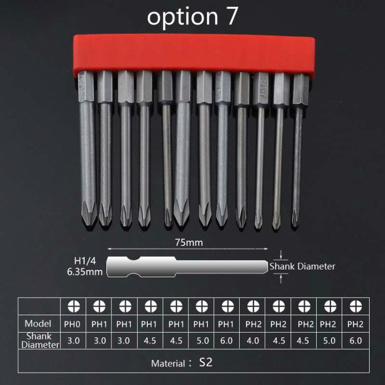 12 PCS / Set Screwdriver Bit With Magnetic S2 Alloy Steel Electric Screwdriver, Specification:7 - Drill & Drill Bits by PMC TechLife | Online Shopping South Africa | PMC TechLife | Buy Now Pay Later Mobicred