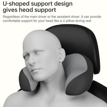 U-shaped Car Headrest Car Memory Foam Neck Pillow(Apricot Grey) - Seat Accessories by PMC Jewellery | Online Shopping South Africa | PMC Jewellery | Buy Now Pay Later Mobicred