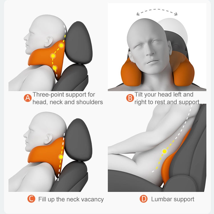 U-shaped Car Headrest Car Memory Foam Neck Pillow(Black Gray) - Seat Accessories by PMC Jewellery | Online Shopping South Africa | PMC Jewellery | Buy Now Pay Later Mobicred