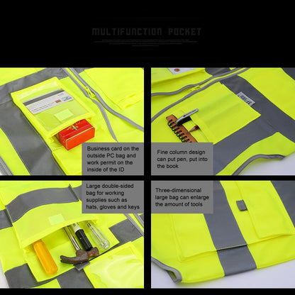 Multi-pockets Safety Vest Reflective Workwear Clothing, Size:XXL-Chest 130cm(Yellow Blue) - Reflective Safety Clothing by PMC Jewellery | Online Shopping South Africa | PMC Jewellery | Buy Now Pay Later Mobicred