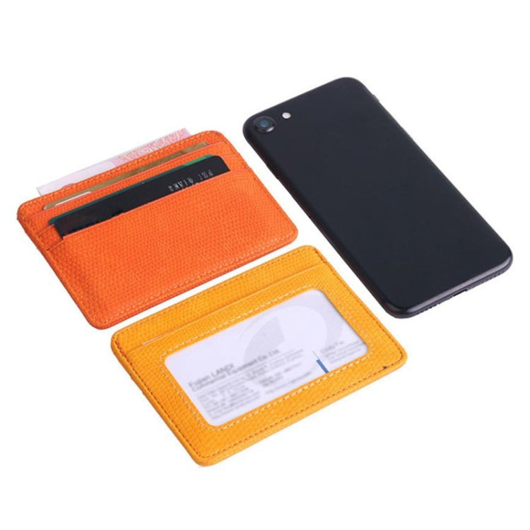 Lizard Pattern PU Leather Bank Card Set Card Package(Yellow) - Card & Passport Bags by PMC TechLife | Online Shopping South Africa | PMC TechLife | Buy Now Pay Later Mobicred