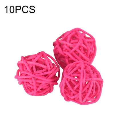 10 PCS Artificial Straw Ball For Birthday Party Wedding Christmas Home Decor(Pink) - Ornaments by PMC Jewellery | Online Shopping South Africa | PMC Jewellery