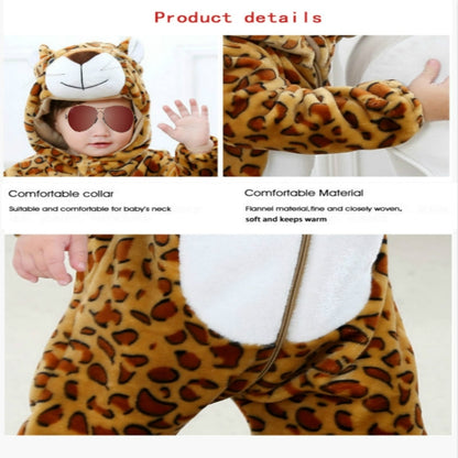 Babies Cartoon Animal Shape Flannel Jumpsuit Romper, Size:90CM(Tiger) - Baby Clothing by PMC Jewellery | Online Shopping South Africa | PMC Jewellery | Buy Now Pay Later Mobicred