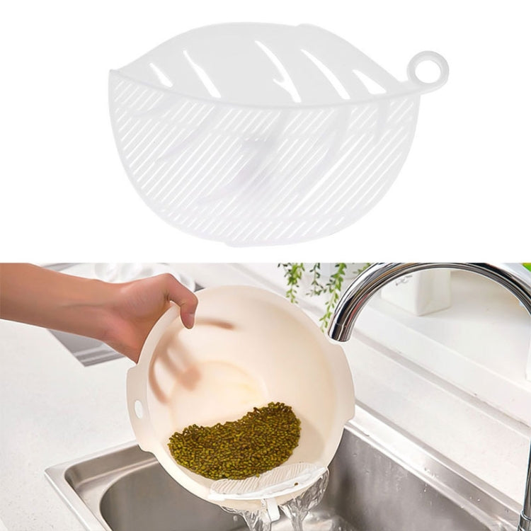 Leaf Shaped Rice Wash Gadget Noodles Beans Colanders Strainers Cleaning Tool, Size:10.5x14.5cm(White) - Cleaning Tools by PMC Jewellery | Online Shopping South Africa | PMC Jewellery | Buy Now Pay Later Mobicred