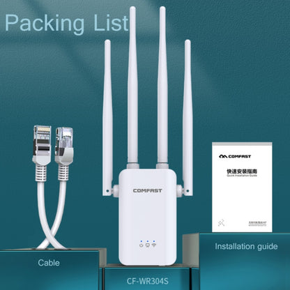 Comfast CF-WR304S 300M 4 Antenna Wireless Repeater High-Power Through-Wall WIFI Signal Amplifier, Specification:EU Plug - Broadband Amplifiers by Comfast | Online Shopping South Africa | PMC Jewellery | Buy Now Pay Later Mobicred