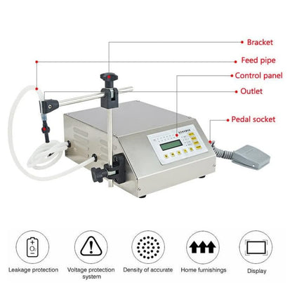 Mini Portable Electric Digital Control Pump Liquid Filling Machine LCD Display Milk Bottles Filler 220V - Drinking Tools by PMC Jewellery | Online Shopping South Africa | PMC Jewellery