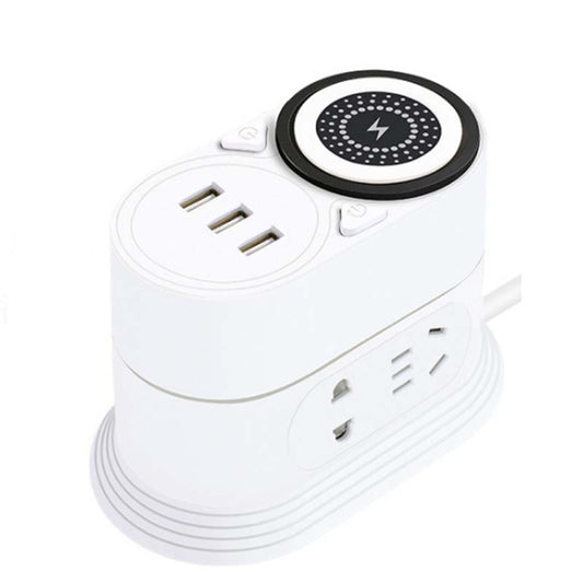 Mobile Phone Wireless Charging Socket Creative Smart USB Power Strip Multi-Function Desktop Vertical Power Strip, CN Plug, Specification: 0.8 Meters, Style:2 Layer(White) - Extension Socket by PMC Jewellery | Online Shopping South Africa | PMC Jewellery | Buy Now Pay Later Mobicred