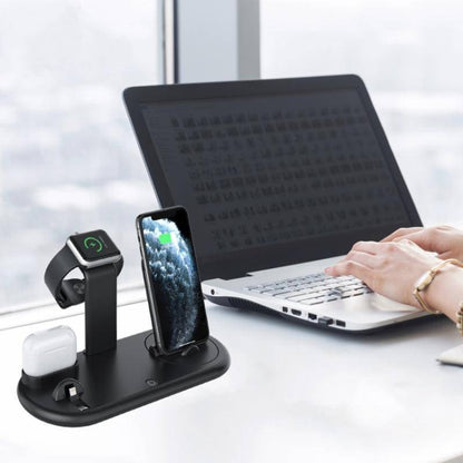 HQ-UD20 Mobile Phone Watch Multi-Function Charging Stand Wireless Charger for Phones & Apple Watch & Airpods(Black) - Wireless Charger by PMC Jewellery | Online Shopping South Africa | PMC Jewellery