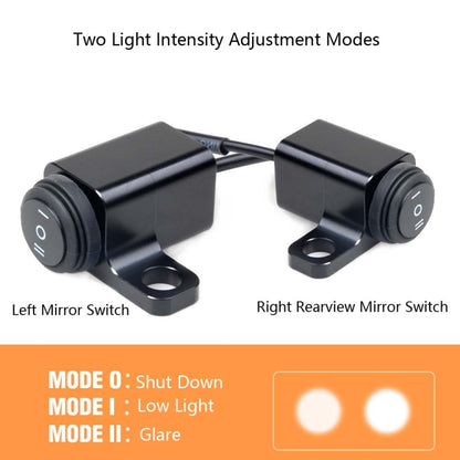 2 PCS / Set Motorcycle LED Lights Rearview Mirror Left And Right Switches Waterproof Boat-Shaped Switches - Others by PMC Jewellery | Online Shopping South Africa | PMC Jewellery | Buy Now Pay Later Mobicred