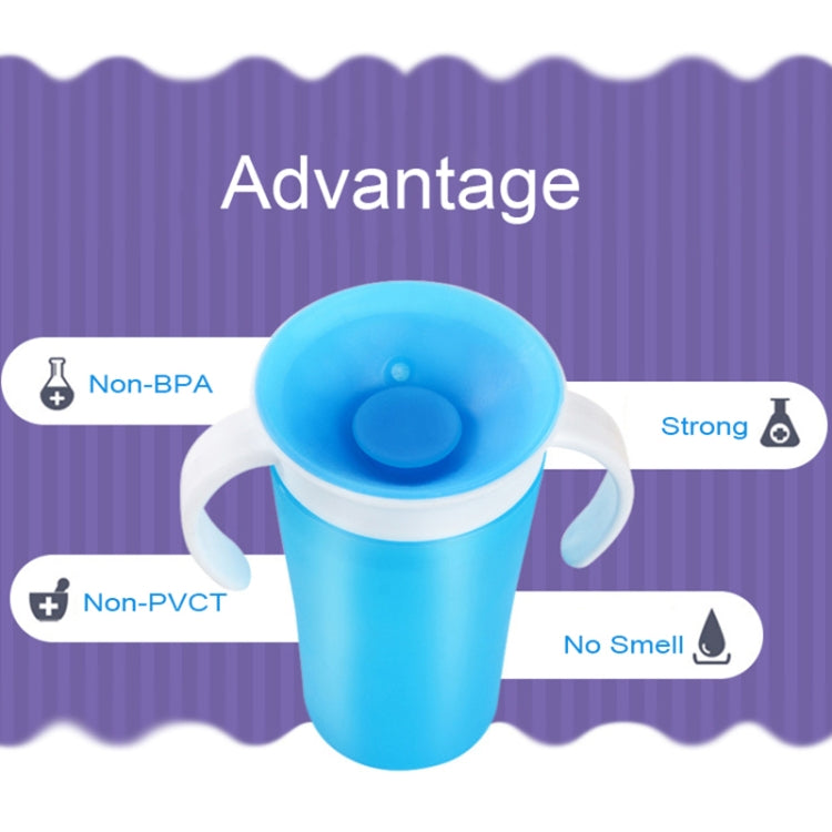 360 Degrees Rotated Baby Learning Drinking Cup With Double Handle Flip(Blue) - free shipping - PMC TechLife - Order now!