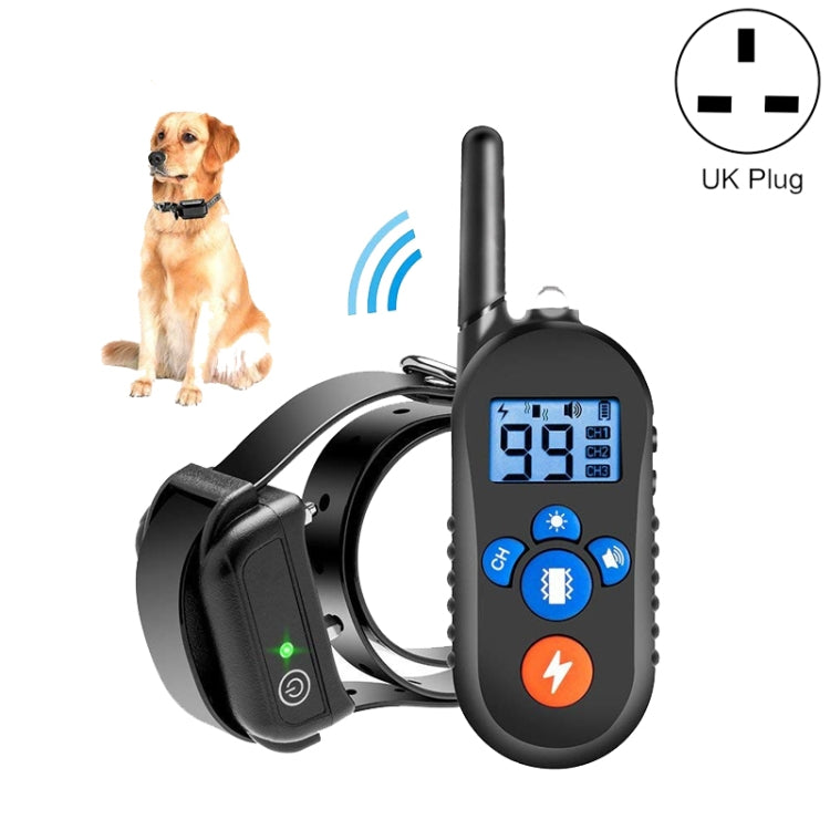 800m Remote Control Electric Shock Bark Stopper Vibration Warning Pet Supplies Electronic Waterproof Collar Dog Training Device, Style:556-1(UK Plug) - Training Aids by PMC Jewellery | Online Shopping South Africa | PMC Jewellery | Buy Now Pay Later Mobicred