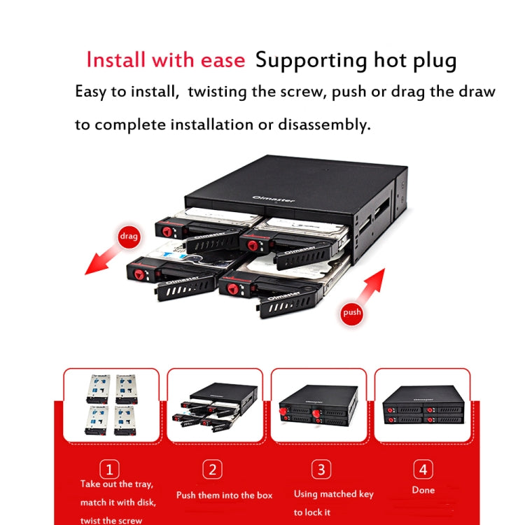 OImaster MR-6401 Four-Bay Chassis Built-In Optical Drive Hard Disk Box - Optical Drives Cases by OImaster | Online Shopping South Africa | PMC Jewellery | Buy Now Pay Later Mobicred