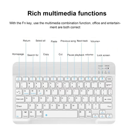 YS-001 7-8 inch Tablet Phones Universal Mini Wireless Bluetooth Keyboard, Style:Only Keyboard(White) - Universal Keyboard by PMC Jewellery | Online Shopping South Africa | PMC Jewellery