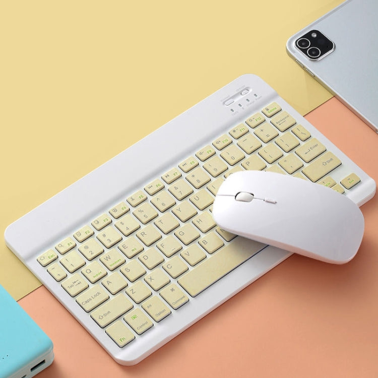 Universal Ultra-Thin Portable Bluetooth Keyboard and Mouse Set For Tablet Phones, Size:10 inch(Yellow Keyboard + Yellow mouse) - free shipping - PMC TechLife - Order now!