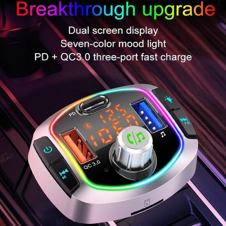 BC63 Colorful Car Card MP3 Player Multifunctional Bluetooth Receiver U Disk Charger Car Cigarette Lighter - Bluetooth Car Kits by PMC Jewellery | Online Shopping South Africa | PMC Jewellery | Buy Now Pay Later Mobicred