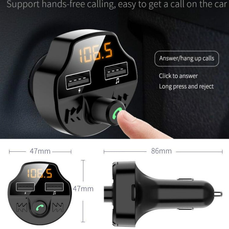 T66 Car Bluetooth Car Charger Cigarette Lighter MP3 Player Hands-Free Car FM Transmitter - Bluetooth Car Kits by PMC Jewellery | Online Shopping South Africa | PMC Jewellery | Buy Now Pay Later Mobicred