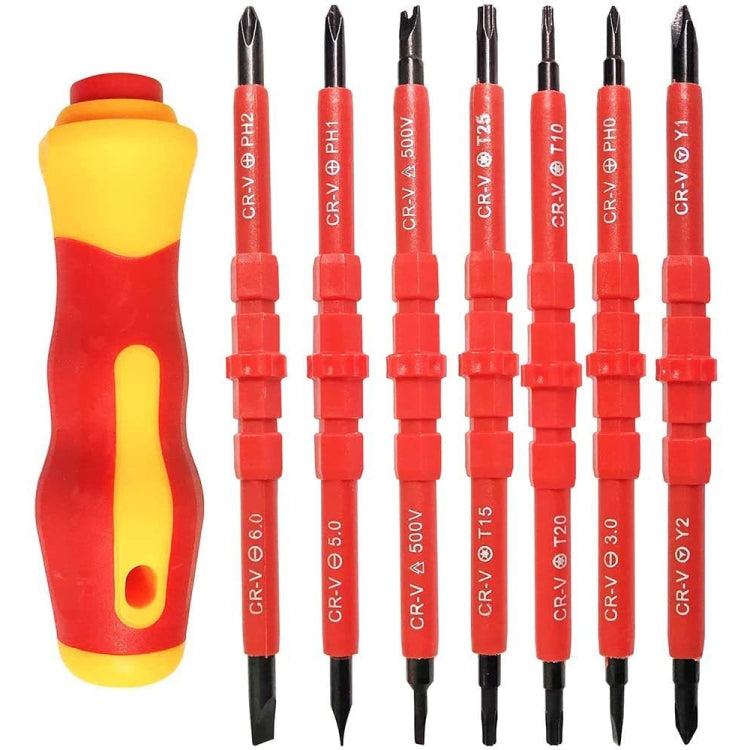 7 in 1 Bit Insulation Multipurpose Repair Tool Screwdriver Set(Red) - Screwdriver Set by PMC TechLife | Online Shopping South Africa | PMC TechLife | Buy Now Pay Later Mobicred