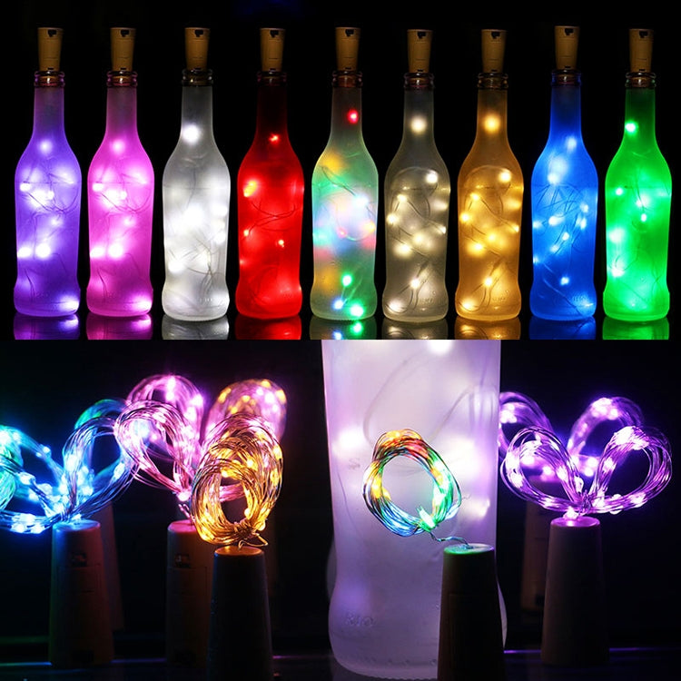 10 PCS LED Wine Bottle Cork Copper Wire String Light IP44 Waterproof Holiday Decoration Lamp, Style:2m 20LEDs(White Light) - Holiday Lights by PMC Jewellery | Online Shopping South Africa | PMC Jewellery | Buy Now Pay Later Mobicred