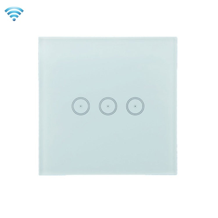 Wifi Wall Touch Panel Switch Voice Control Mobile Phone Remote Control, Model: White 3 Gang (Zero Firewire Zigbee) - Smart Switch by PMC Jewellery | Online Shopping South Africa | PMC Jewellery | Buy Now Pay Later Mobicred