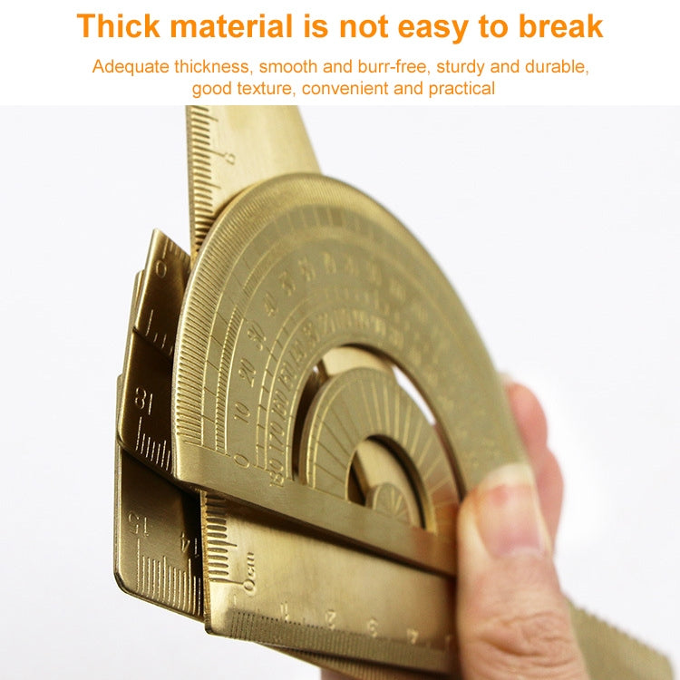 Brass Retro Drawing Ruler Measuring Tools, Model: 0-10cm Right Angle Triangle Ruler - Rulers by PMC TechLife | Online Shopping South Africa | PMC TechLife