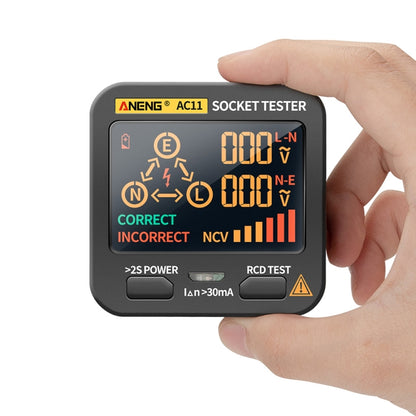 ANENG AC11 Multifunctional Digital Display Socket Tester Electrical Ground Wire Tester(EU Plug) - Current & Voltage Tester by ANENG | Online Shopping South Africa | PMC Jewellery | Buy Now Pay Later Mobicred