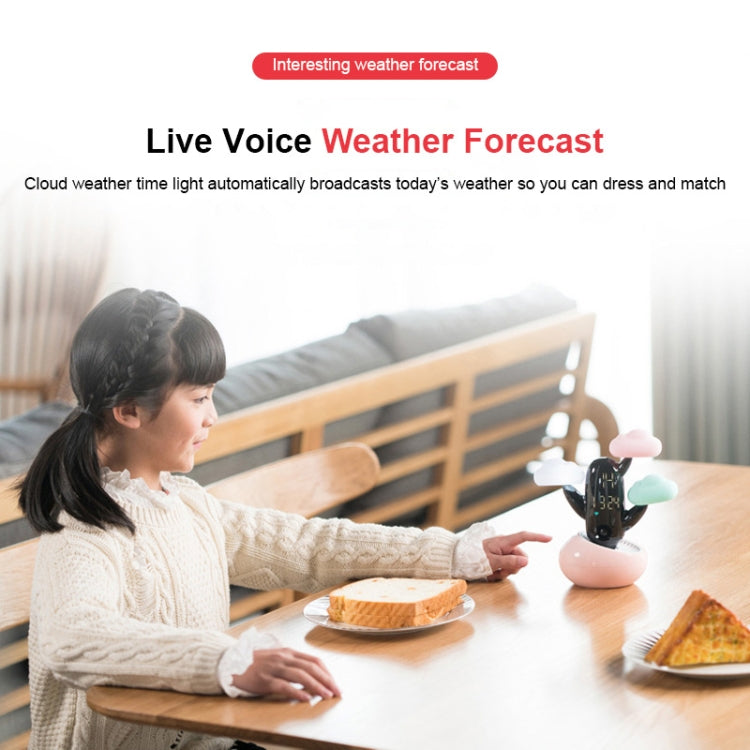 Cloud Weather Time Light Multifunctional Smart Induction Child Wake Up Alarm Clock(Pink) - Novelty Clock by PMc TechLife | Online Shopping South Africa | PMc TechLife | Buy Now Pay Later Mobicred