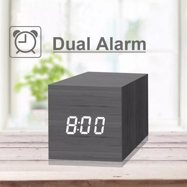 Multicolor Sounds Control Wooden Clock Modern Digital LED Desk Alarm Clock Thermometer Timer White Green - Alarm Clocks by PMc TechLife | Online Shopping South Africa | PMc TechLife | Buy Now Pay Later Mobicred
