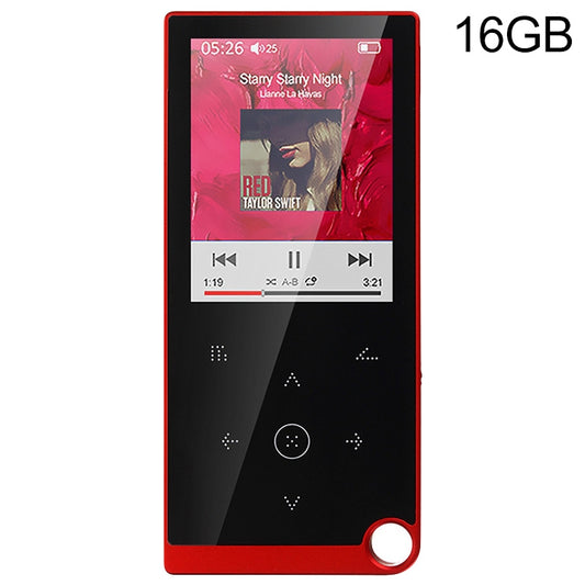 E05 2.4 inch Touch-Button MP4 / MP3 Lossless Music Player, Support E-Book / Alarm Clock / Timer Shutdown, Memory Capacity: 16GB without Bluetooth(Red) - MP4 Player by PMC Jewellery | Online Shopping South Africa | PMC Jewellery | Buy Now Pay Later Mobicred