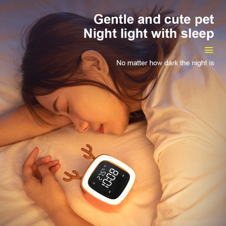 Cartoon Deer Shape Children Snooze Multifunctional USB Rechargeable Student LED Alarm Clock(Orange) - Novelty Clock by PMc TechLife | Online Shopping South Africa | PMc TechLife | Buy Now Pay Later Mobicred