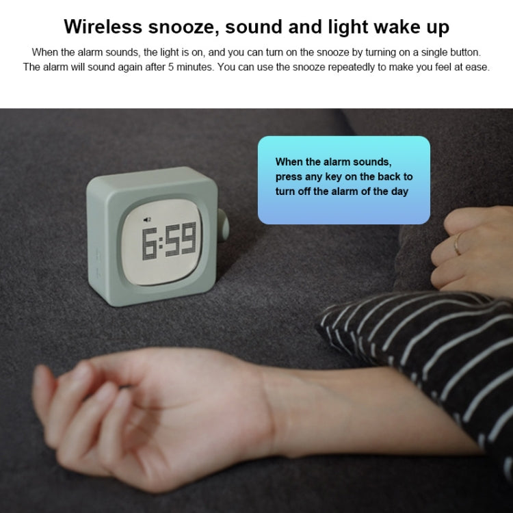 Student Creative Multifunctional Mute Bedside Bedroom Square Alarm Clock(Pea Green) - Novelty Clock by PMc TechLife | Online Shopping South Africa | PMc TechLife | Buy Now Pay Later Mobicred