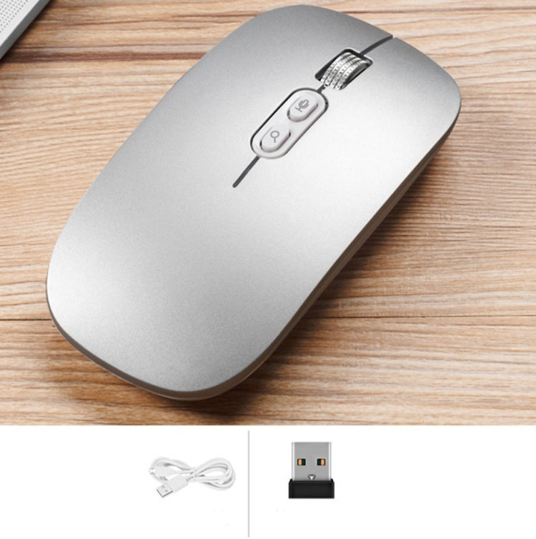 M103 1600DPI 5 Keys 2.4G Wireless Mouse Charging Ai Intelligent Voice Office Mouse, Support 28 Languages(Silver) - Wireless Mice by PMC Jewellery | Online Shopping South Africa | PMC Jewellery | Buy Now Pay Later Mobicred