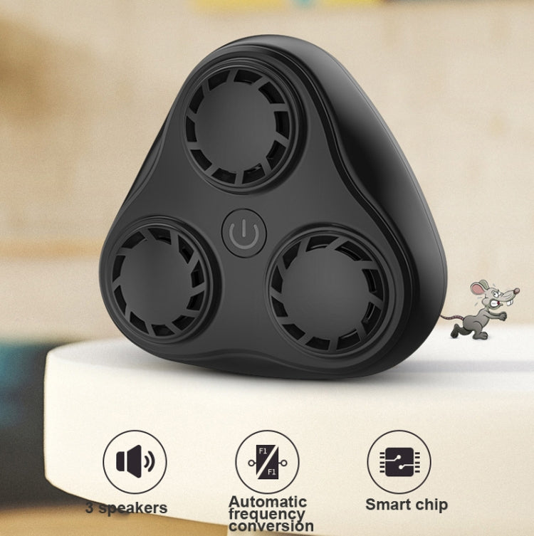 BG310 3-Horn Ultrasonic Automatic Frequency Conversion Mouse Repeller/Insect Repellent/Mosquito Repellent, Product specifications: EU Plug 220V(Black) - free shipping - PMC TechLife - Order now!