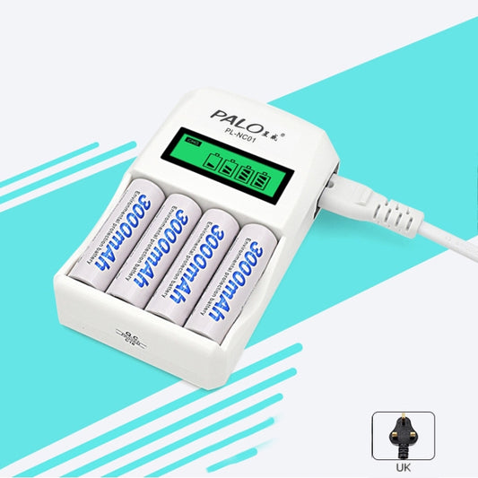 4 Slots Smart Intelligent Battery Charger with LCD Display for AA / AAA NiCd NiMh Rechargeable Batteries(UK Plug) - Charger & Converter by PMC Jewellery | Online Shopping South Africa | PMC Jewellery | Buy Now Pay Later Mobicred