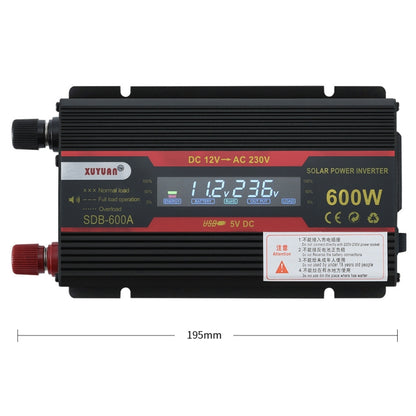 XUYUAN 600W Car Inverter LCD Display Converter, Specification: 12V to 220V -  by XUYUAN | Online Shopping South Africa | PMC Jewellery | Buy Now Pay Later Mobicred