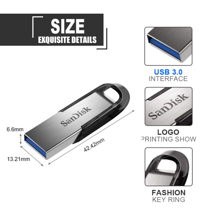 SanDisk CZ73 USB 3.0 High Speed Metal U Disk, Capacity: 128GB(Blue) - USB Flash Drives by SanDisk | Online Shopping South Africa | PMC Jewellery | Buy Now Pay Later Mobicred