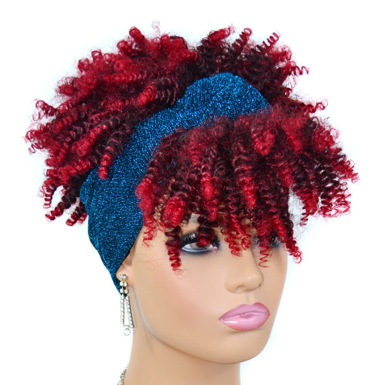 Headscarf Wig Black Gradient Small Curly Wig Explosive Headgear, Colour: 11.TJF4-1B# - free shipping - PMC TechLife - Order now!