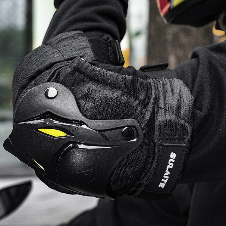 SULAITE Motorcycle Protector Rider Wind Warmth Protective Gear Riding Equipment, Colour: Black Knee Pad+Elbow Pad - Protective Gear by SULAITE | Online Shopping South Africa | PMC TechLife | Buy Now Pay Later Mobicred