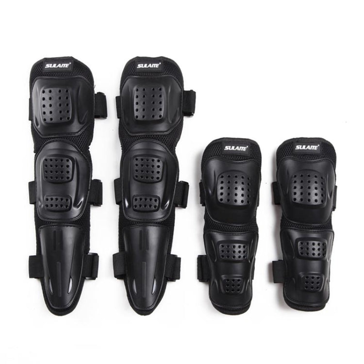 SULAITE GT-010 Off-Road Riding Pulley Knee Pads Elbow Pads Anti-Fall Anti-Vibration Sports Protector Gear(Black) - Protective Gear by SULAITE | Online Shopping South Africa | PMC Jewellery | Buy Now Pay Later Mobicred