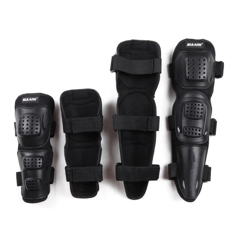 SULAITE GT-010 Off-Road Riding Pulley Knee Pads Elbow Pads Anti-Fall Anti-Vibration Sports Protector Gear(Black) - Protective Gear by SULAITE | Online Shopping South Africa | PMC Jewellery | Buy Now Pay Later Mobicred