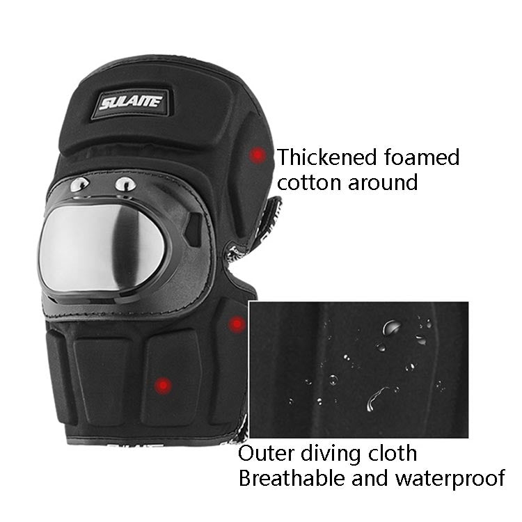 SULAITE Motorcyclist Stainless Steel  Windproof Shockproof Outdoor Sports Protective Gear Knee Pad - Protective Gear by SULAITE | Online Shopping South Africa | PMC Jewellery | Buy Now Pay Later Mobicred